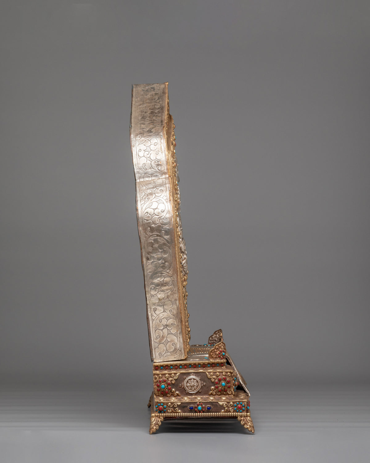 Tibetan Buddha Ghau Box | Gold and Silver Plated Shakyamuni Shrine