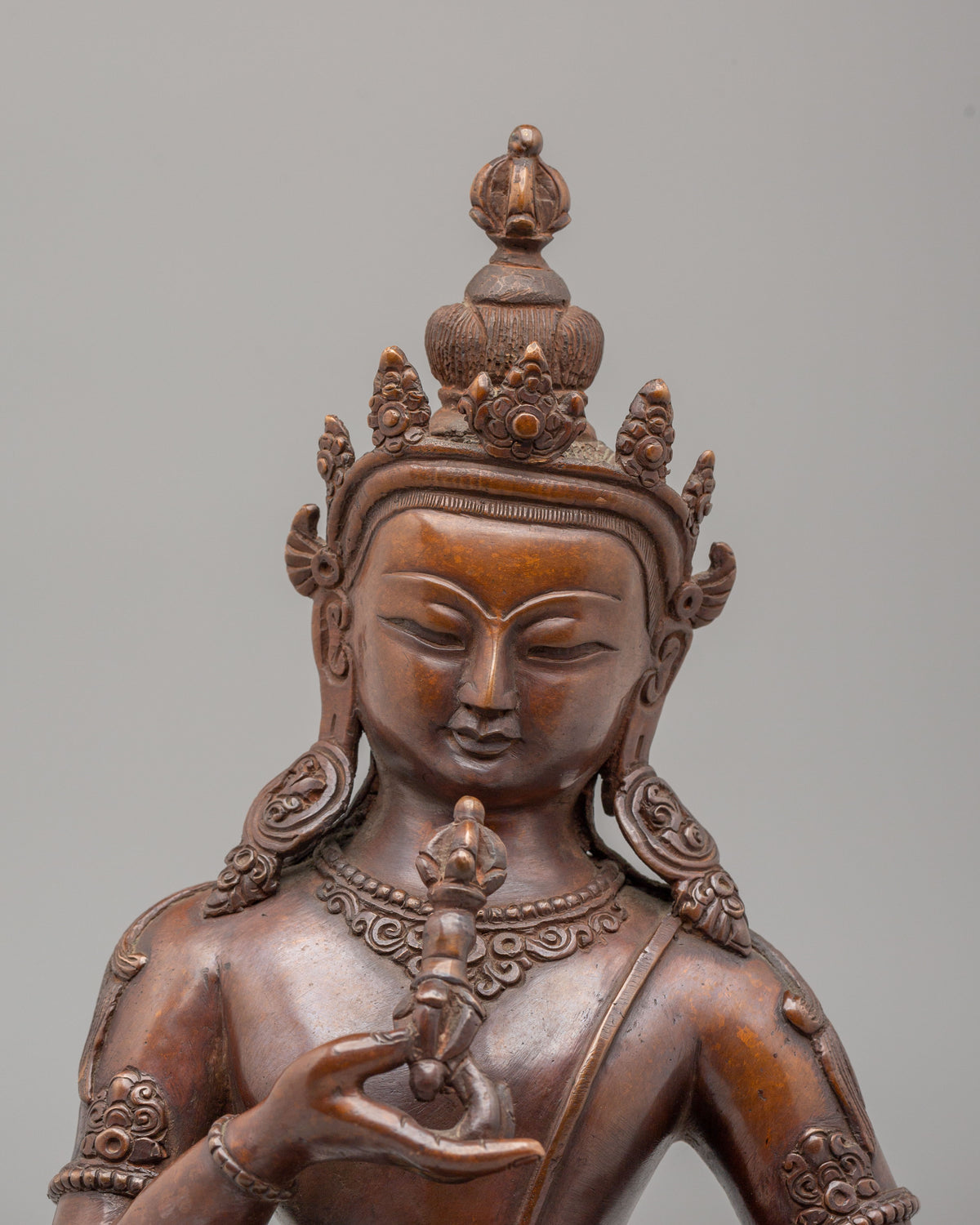 Vajrasattva Home Shrine Statue | Oxidized Copper Buddhist Art