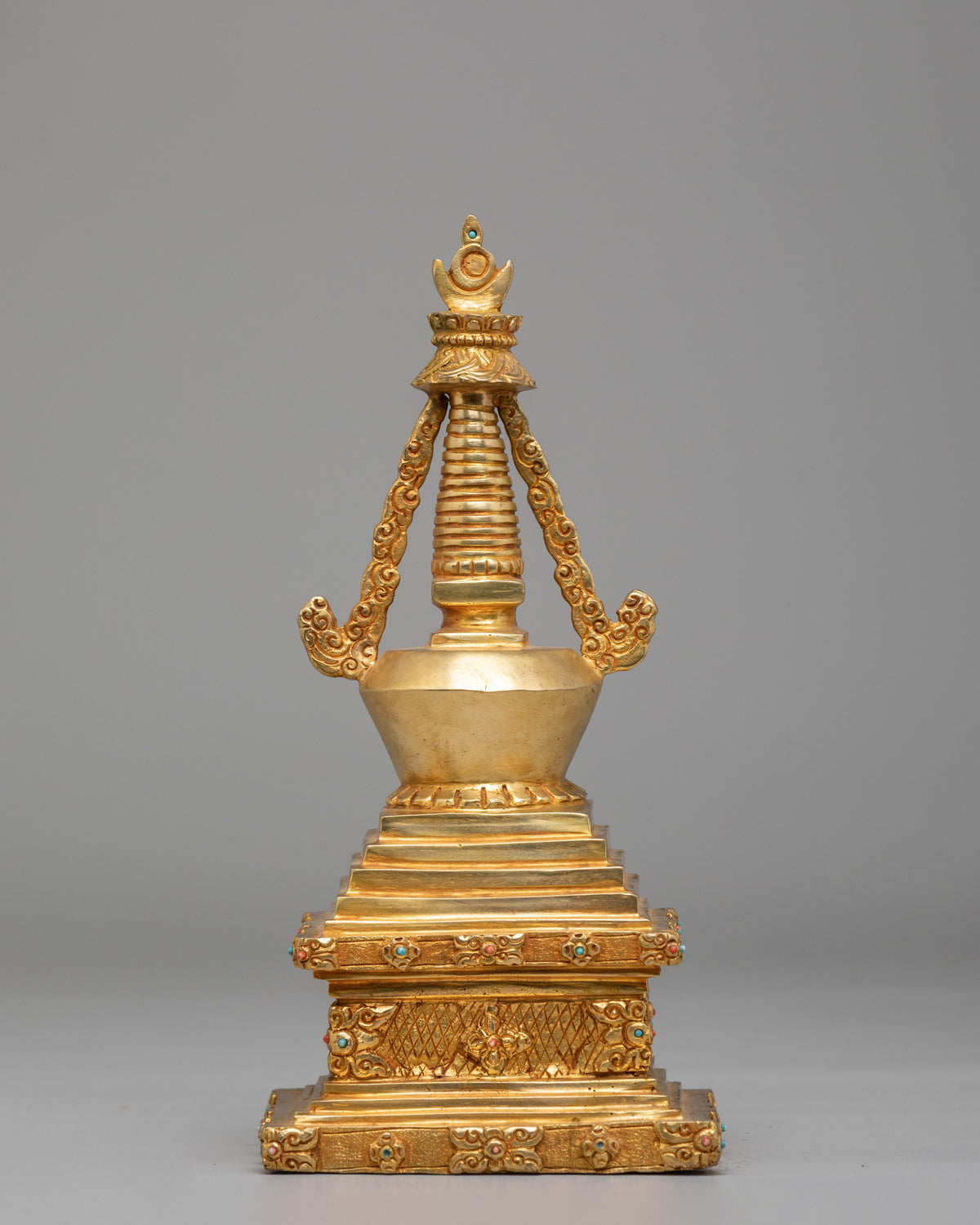 Handcrafted Enlightenment Altar Chorten | Tibetan Ritual Art for Spiritual Practice