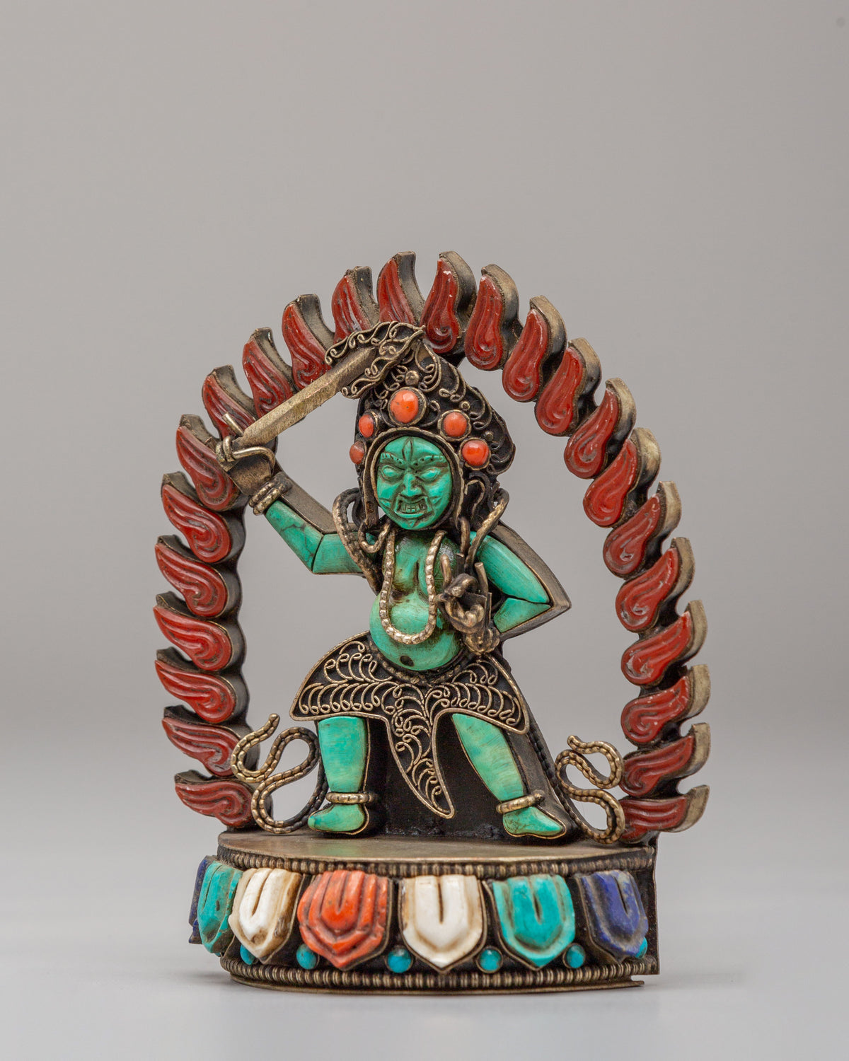 Black Manjushri Statue for Buddhist Altar | Tibetan Wisdom Deity Sculpture