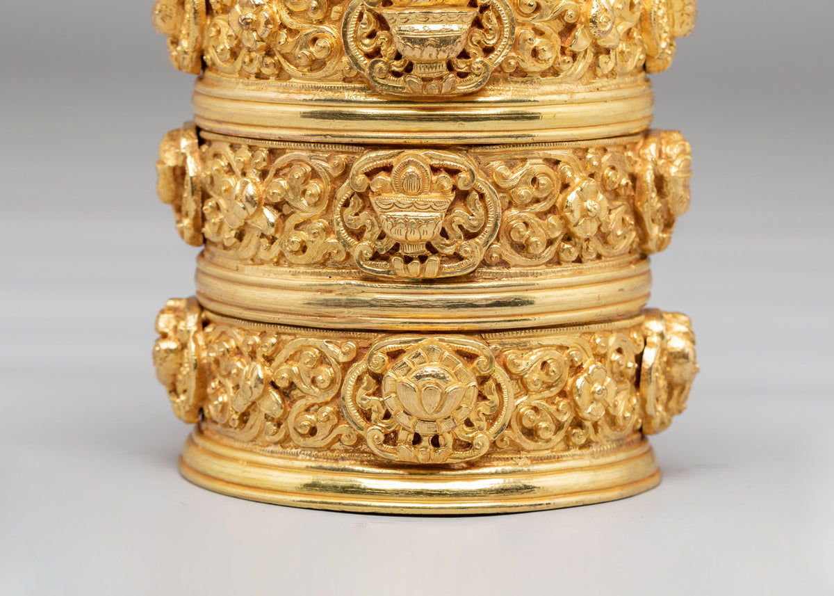 Traditional Ritual Dhupur Rice Pot | Handcrafted Tibetan Offerings Vessel