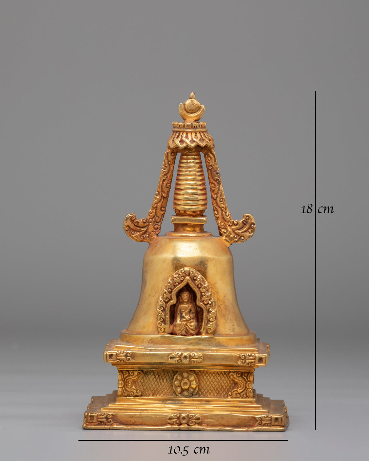 Gold Plated Altar Stupa | Spiritual Meditation Decor