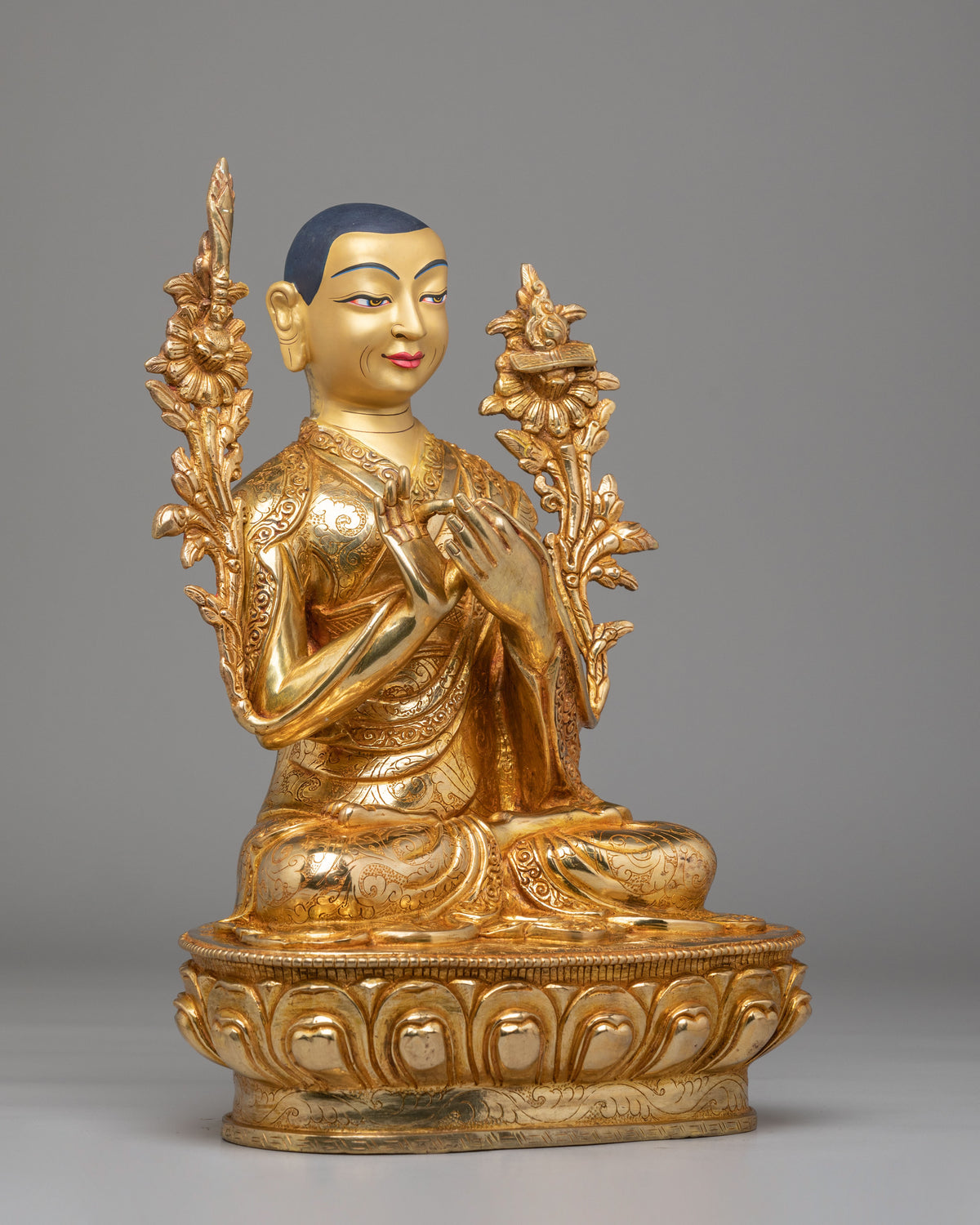 Tibetan Buddhist Tsongkhapa Statue Set | Gelug Lineage Masters