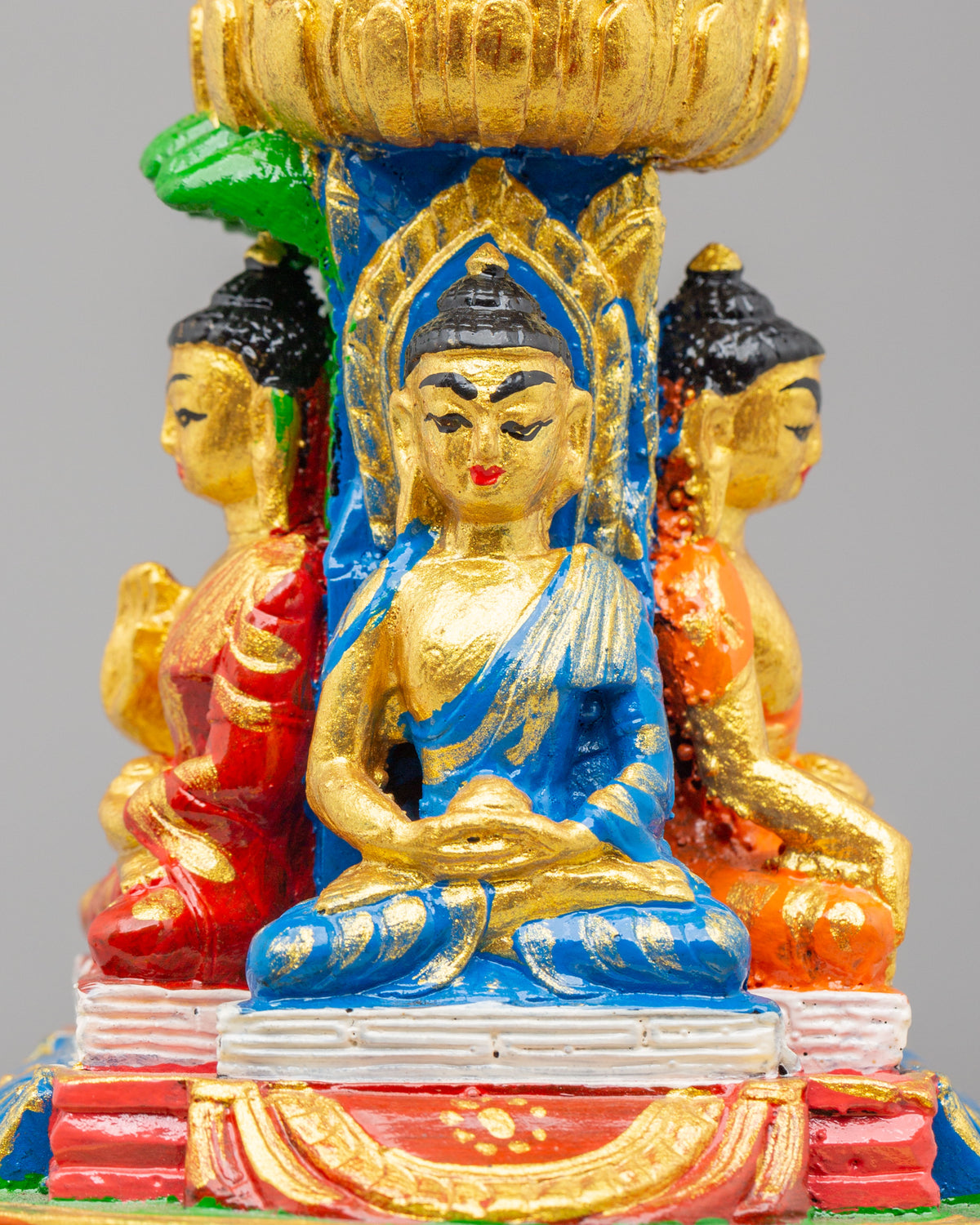 Stupa with Five Dhyani Buddhas | Handcrafted Sacred Shrine