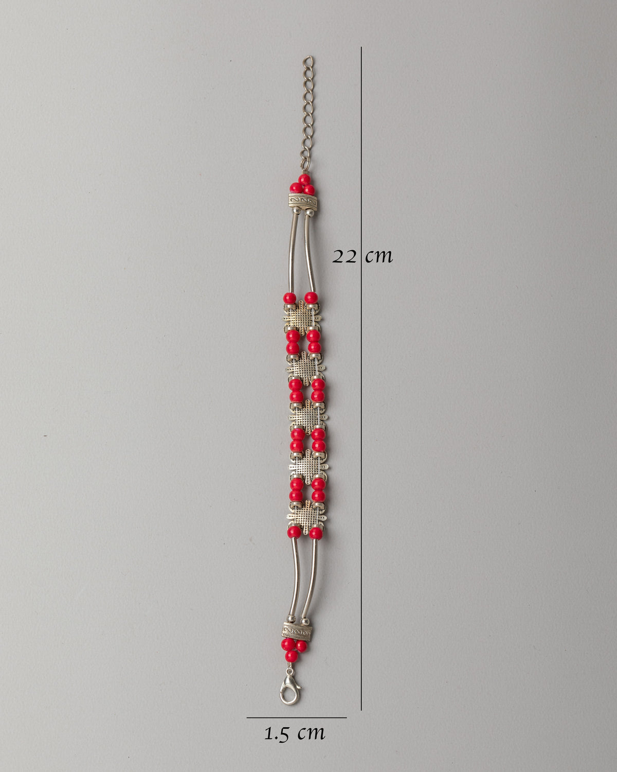 Himalayan Traditional Bracelet | Coral White Metal