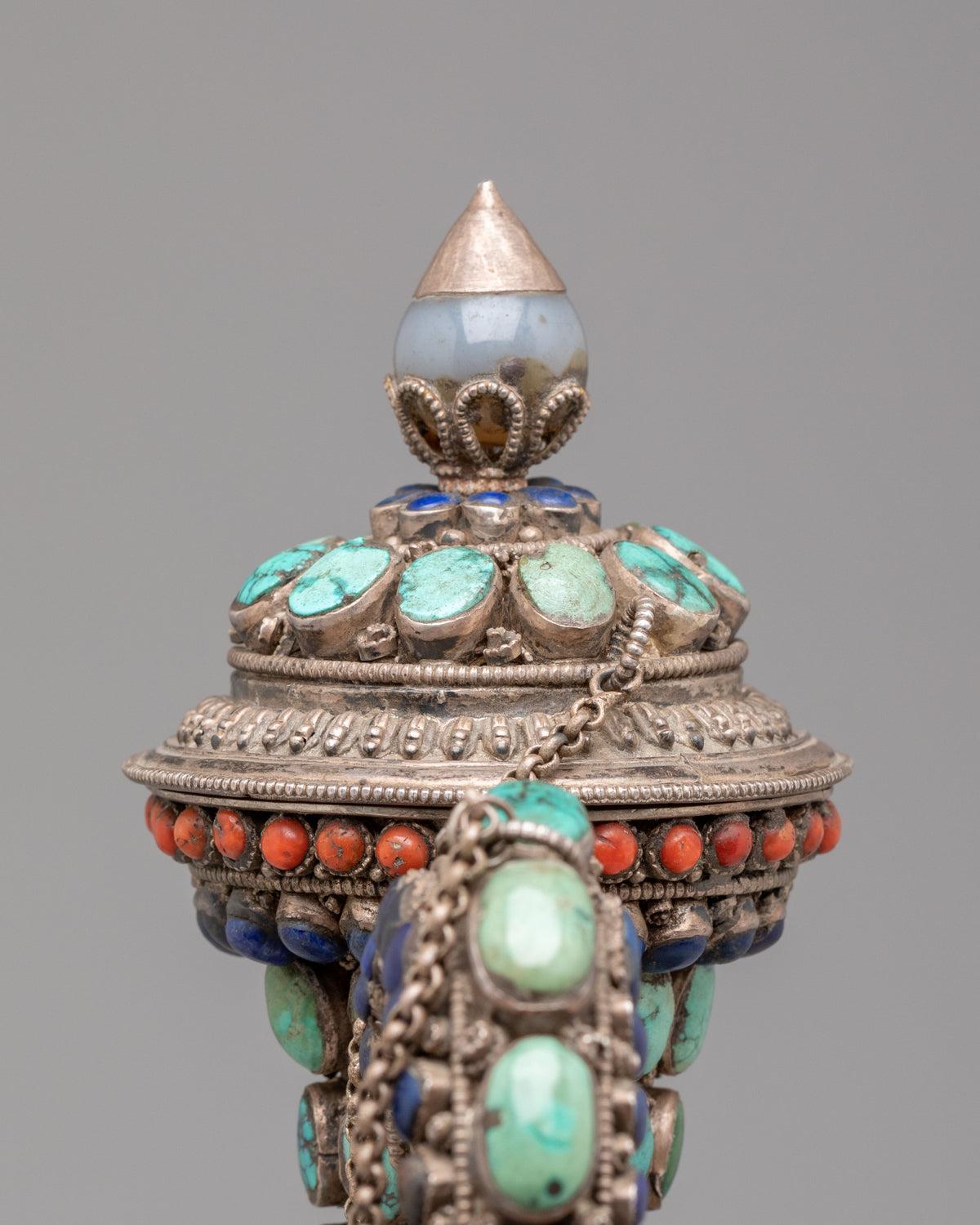Hong Kong Jade Tea Pot | Antique Tibetan Silver Tea Vessel
