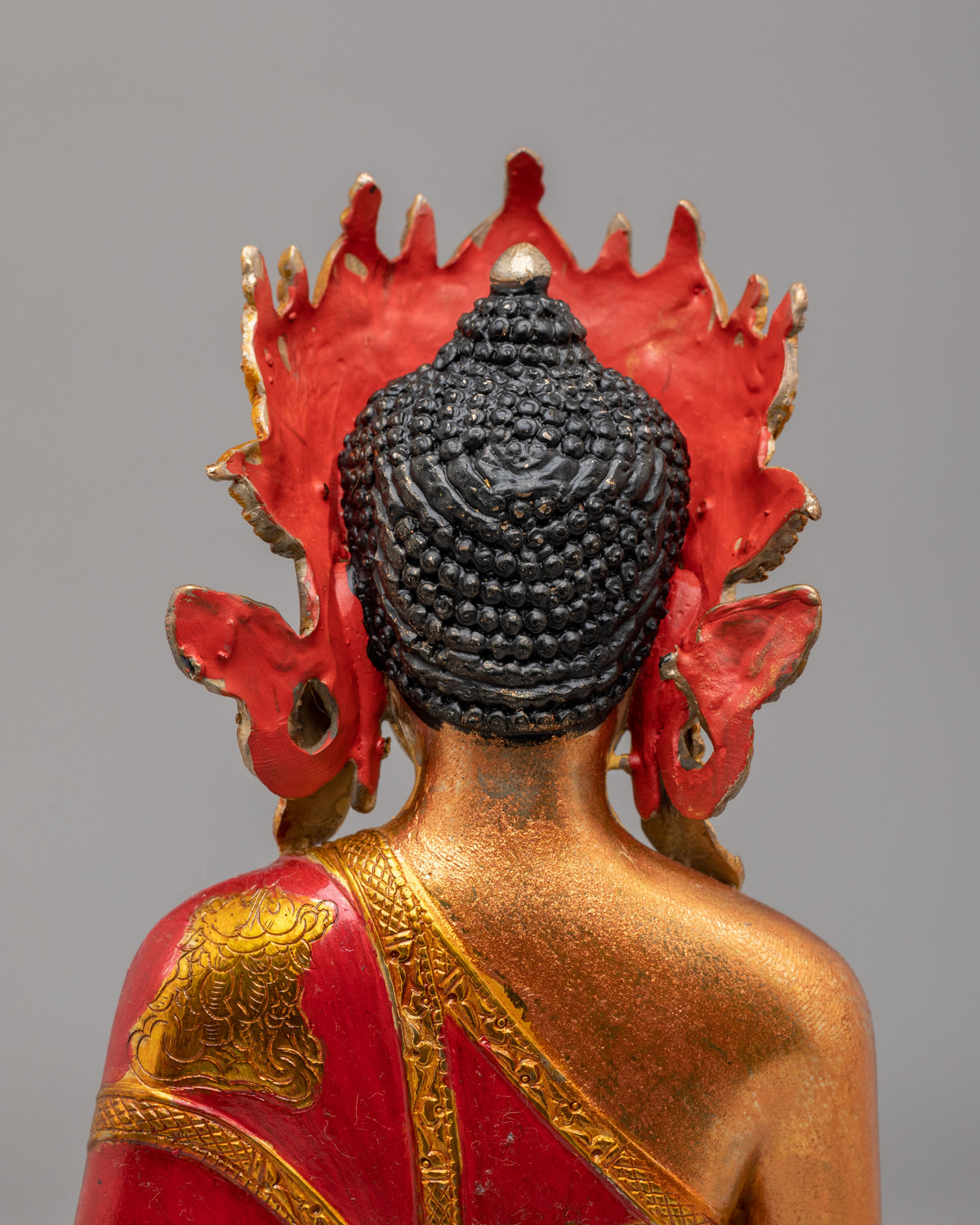 Crowned Shakyamuni Buddha Statue | Gold Plated Copper