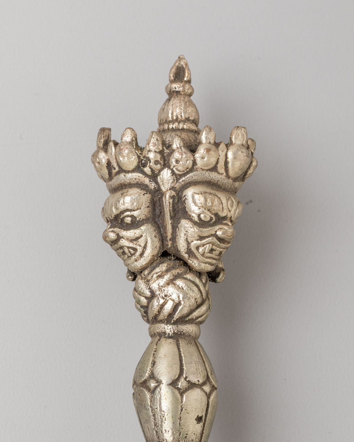 Traditional Tibetan Phurba for Altar | Silver Plated Ritual Dagger