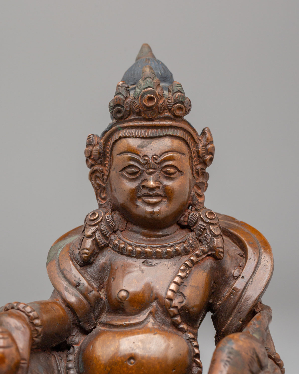 Handmade Dzambhala Meditation Statue | Tibetan Wealth Deity Artwork