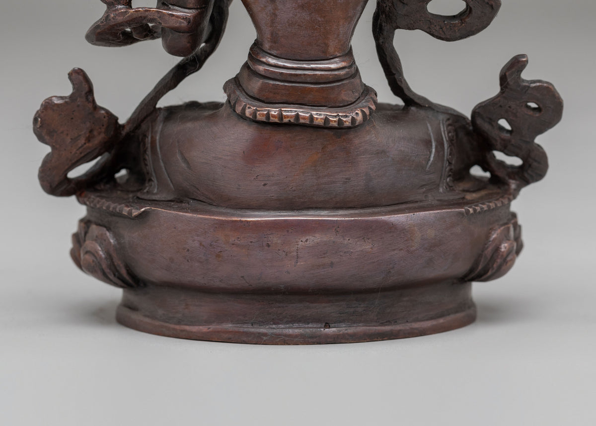 Traditional Tibetan Manjushri Sculpture | Spiritual Altar Decor