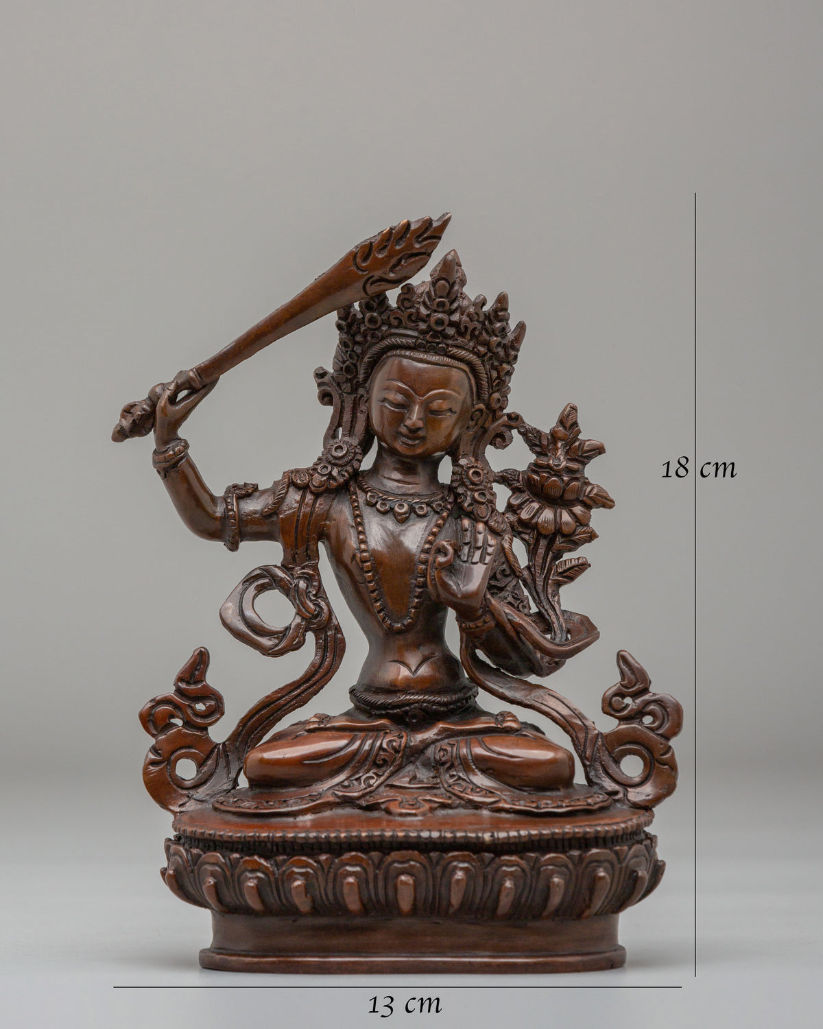 Tibetan Buddhist Manjushri Sculpture | Spiritual Home Decor