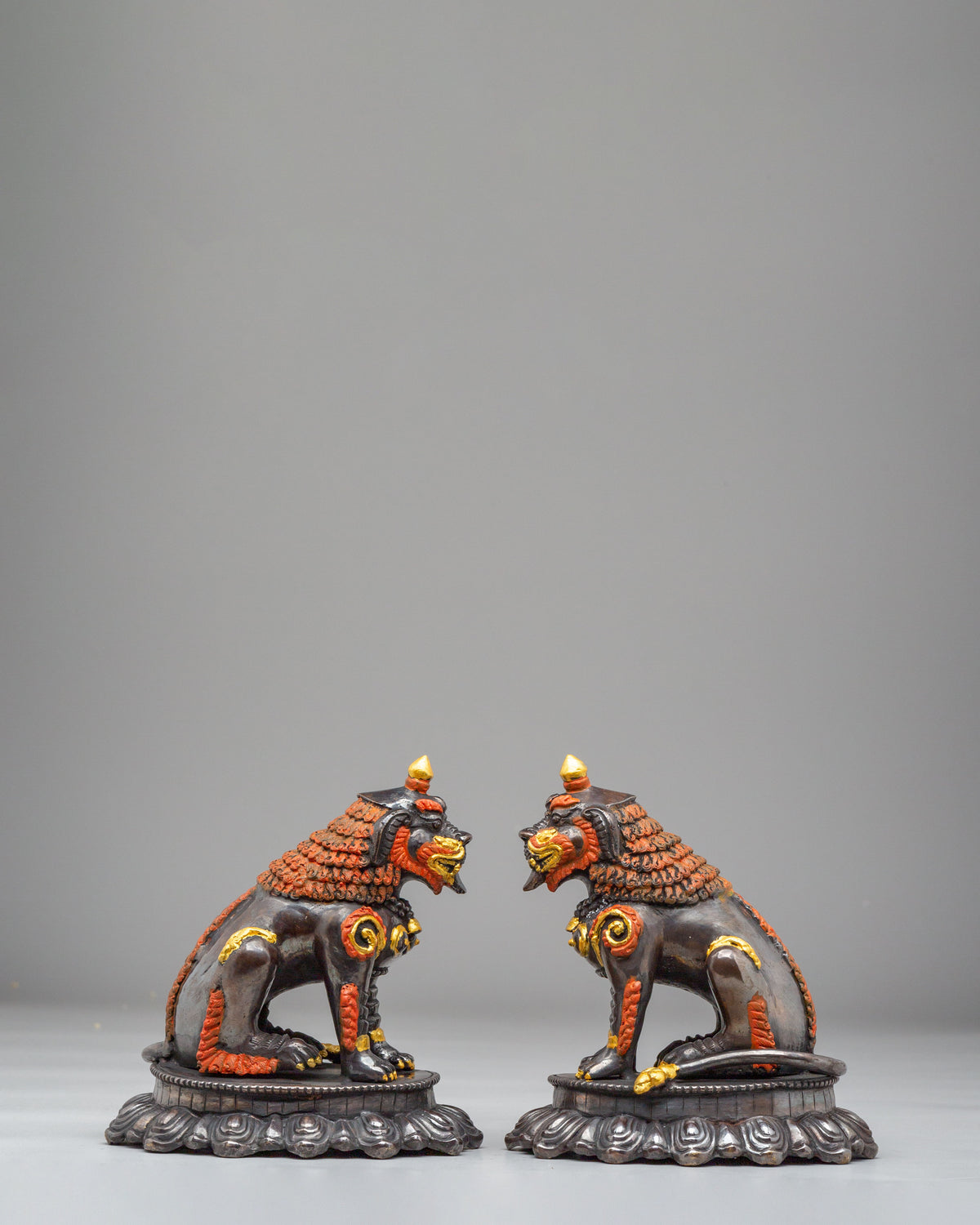 Handmade Snow Lion Set Sculpture | Perfect for Spiritual Decor