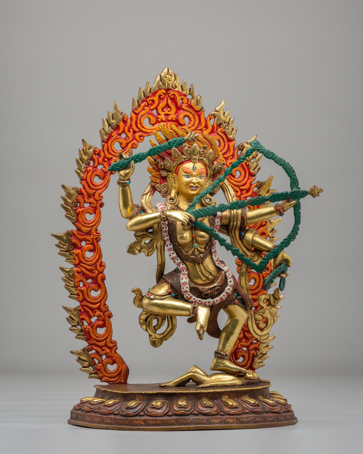 Himalayan Kurukulla Buddhist Sculpture | Tibetan Goddess of Attraction