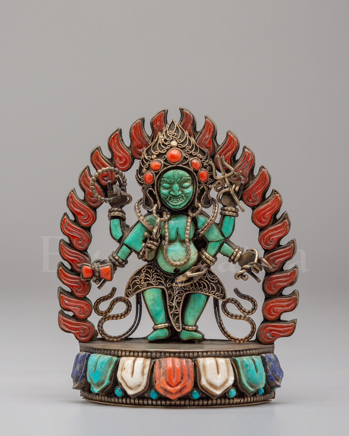 Buddhist Altar Six-Armed Mahakala Statue 