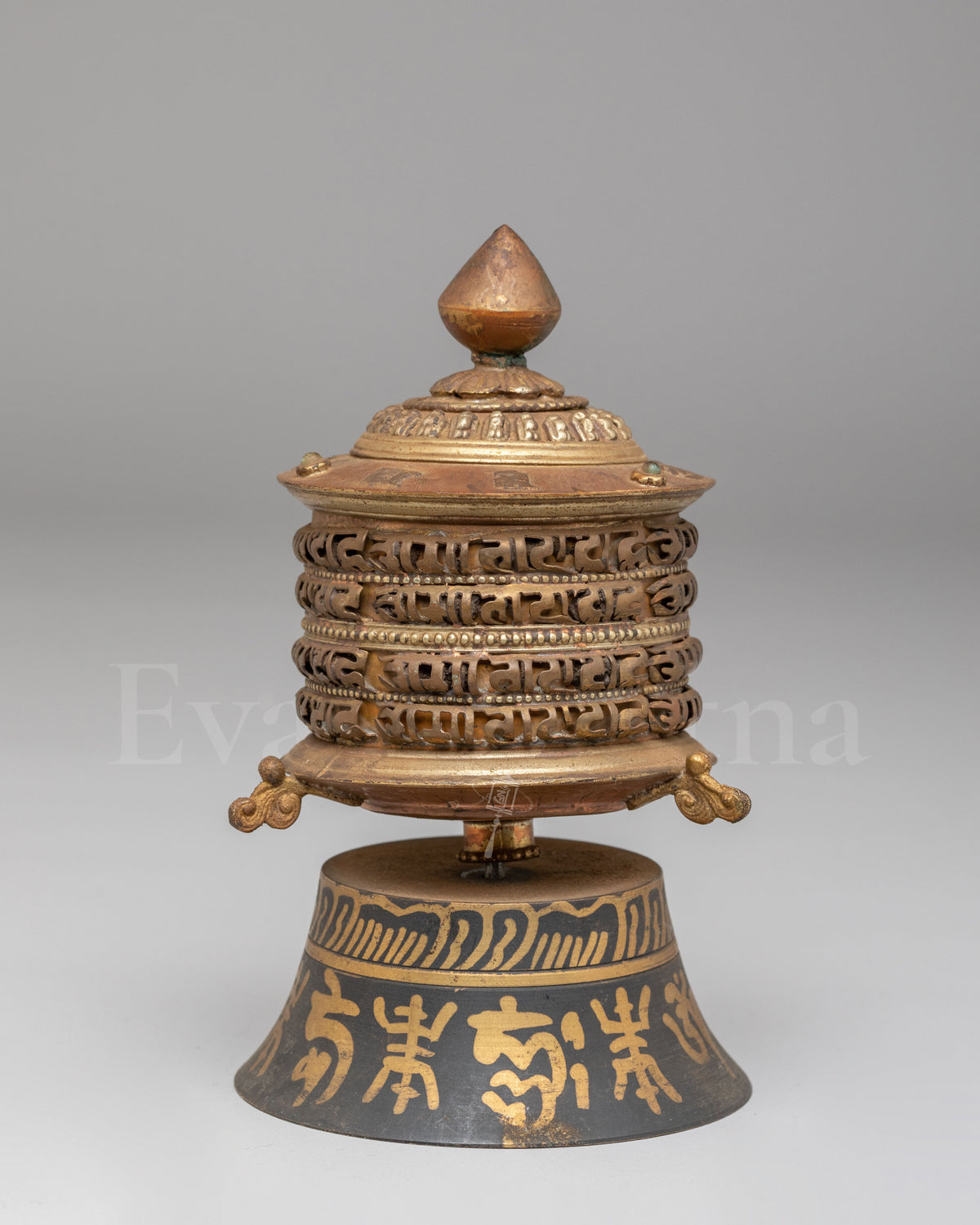Handmade Shrine Prayer Wheel | Copper Buddhist Ritual Artwork
