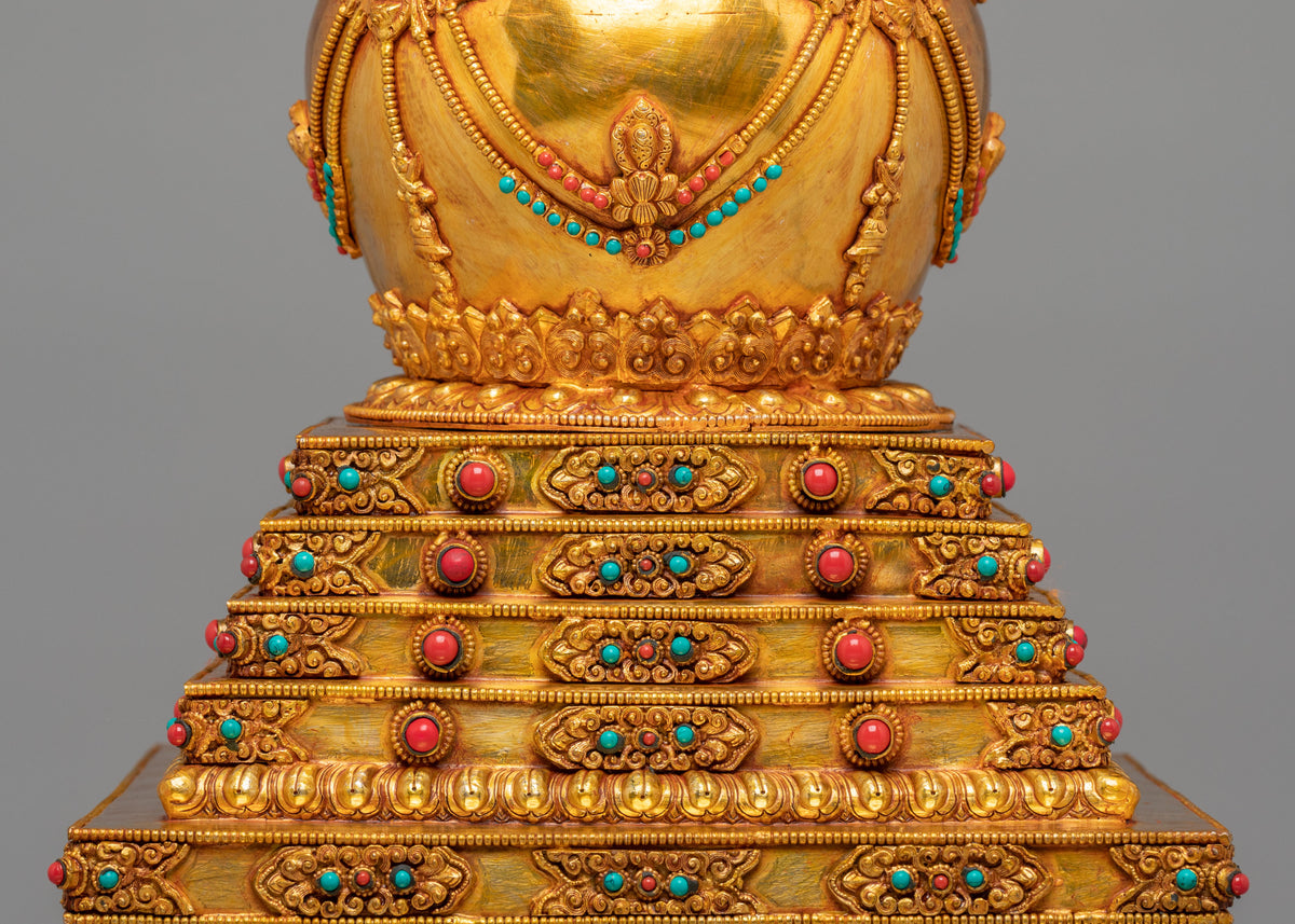 Traditional Buddhist Enlightenment Stupa | Handmade Sacred Buddhist Artwork