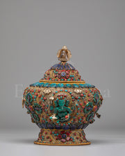 Ganesha Carved Decorative Vessel  