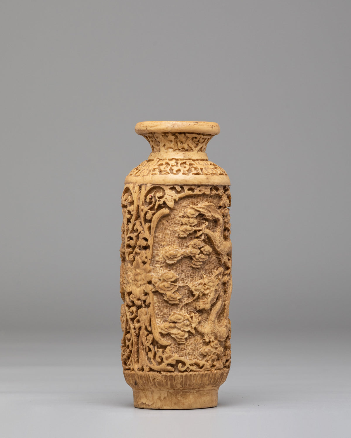 Hand-Carved Flower Vase | Hand-Carved Decorative Flower Vessel