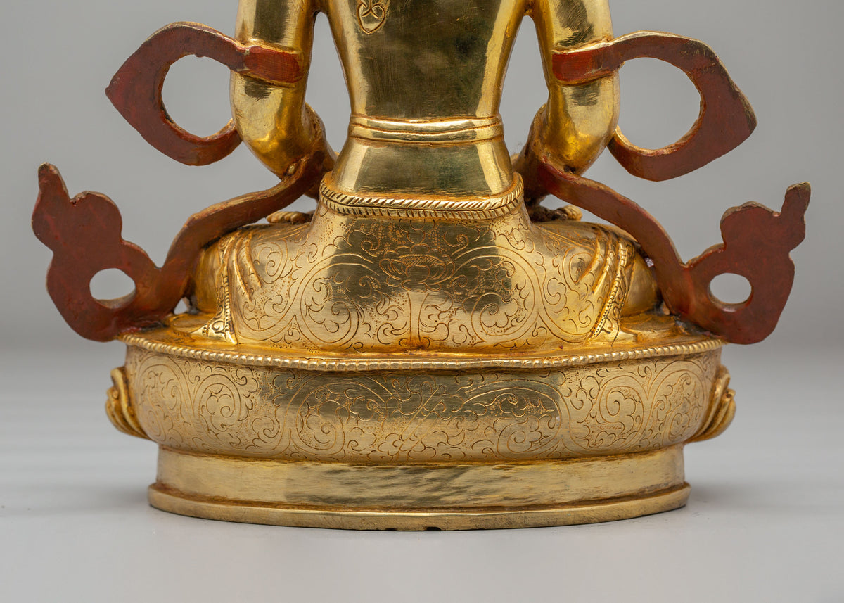 Sacred Amitayus Buddhist Sculpture | Tibetan Buddhist Artwork