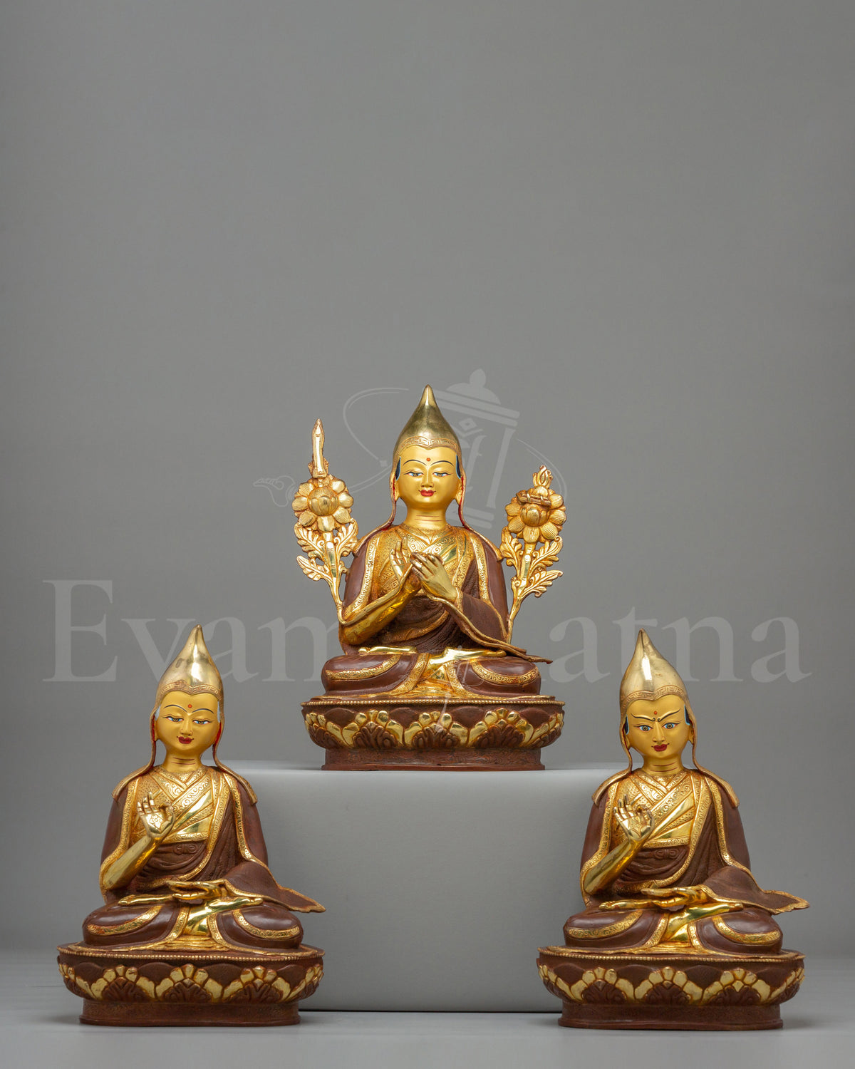 Tsongkhapa Buddhist Sculpture Set | Gelug Buddhist Masters