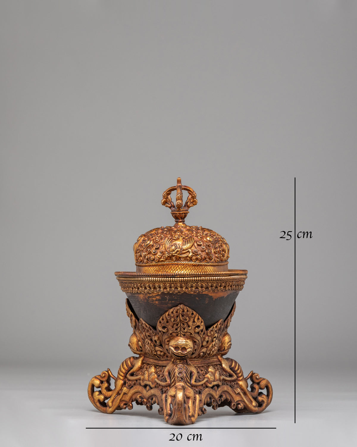 Traditional Tibetan Kapala Set for Altar | Ritual Offering Vessel