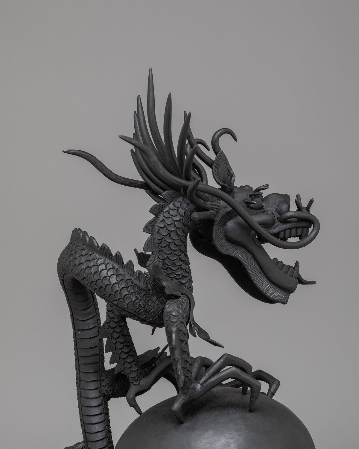 Handcrafted Dragon Sculpture Set | Tibetan Guardian Deity Figurines