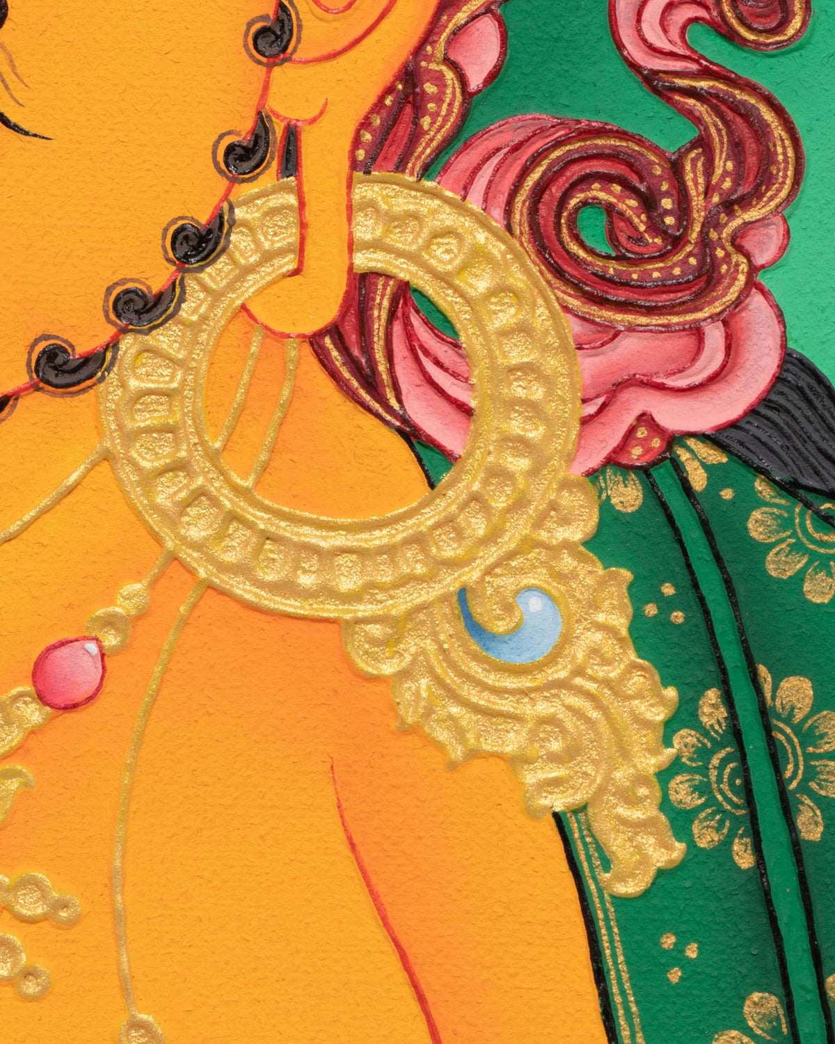 Spiritual Namtoshe Wall Hanging | Handpainted Tibetan Buddhist Wealth Deity Art
