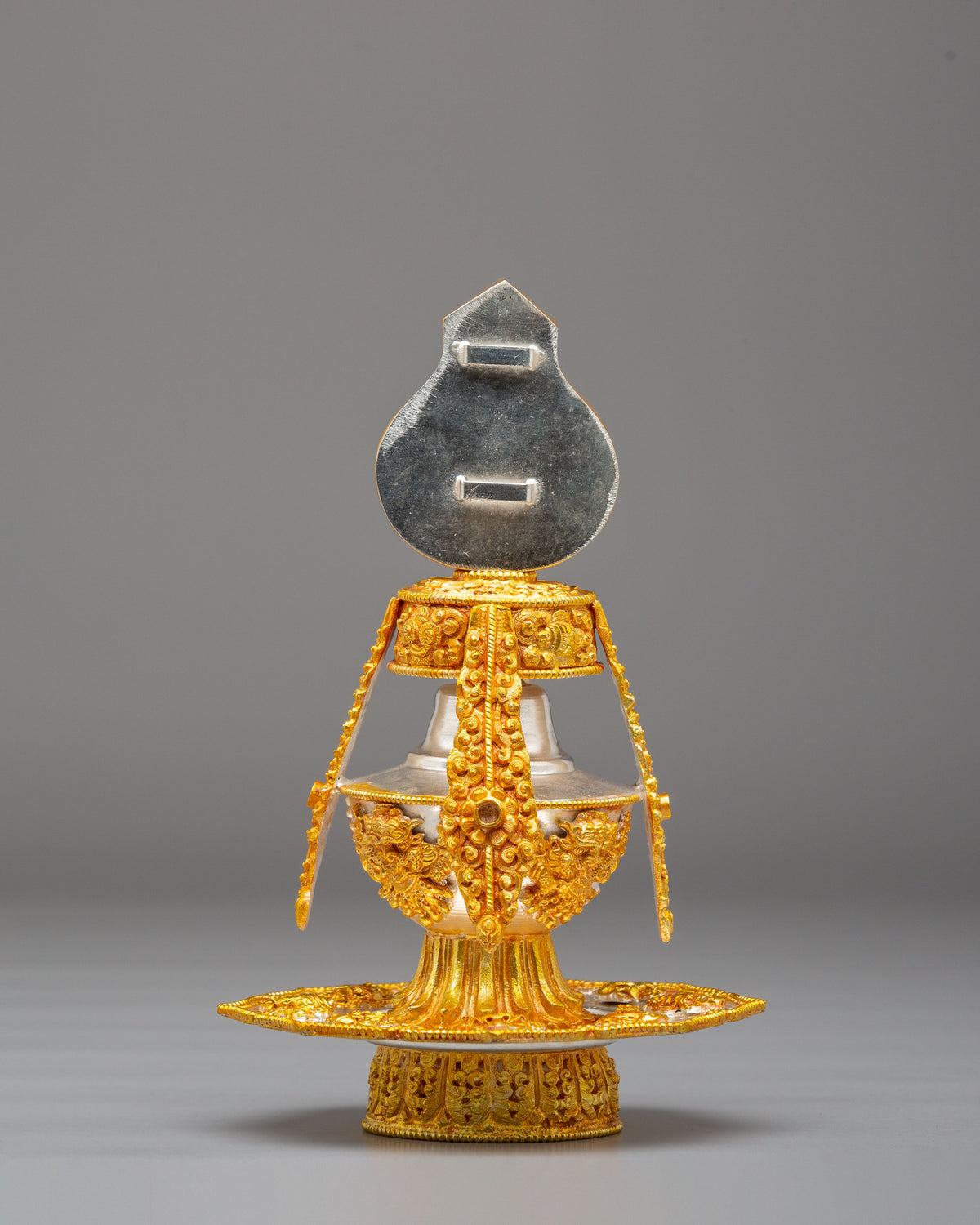 Buddhist Shrine Long Life Vase | Electro Gold Plated Copper Ritual Vessel