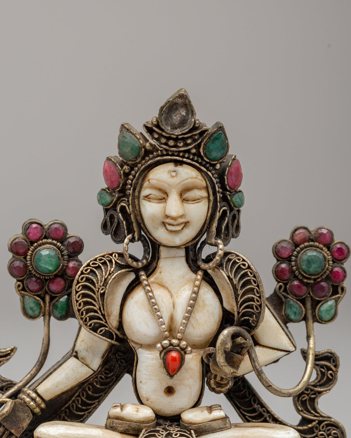 Sacred White Tara Buddhist Sculpture | Spiritual Home Decor