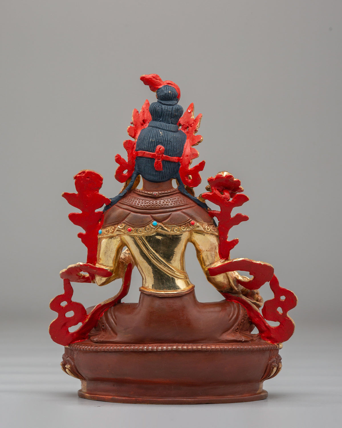 Handmade Altar Green Tara Statue | Gold Plated Buddhist Sculpture