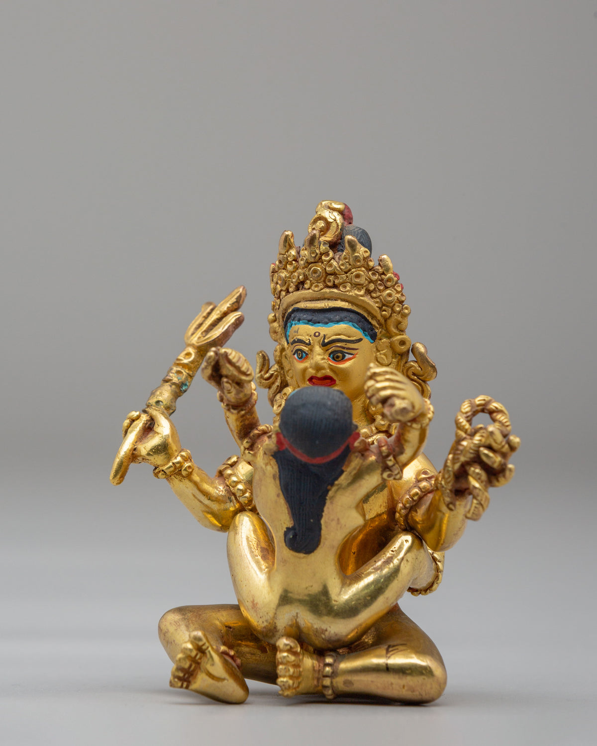 Buddhist Mahakala With Consort Statue | Wrathful Union of Wisdom