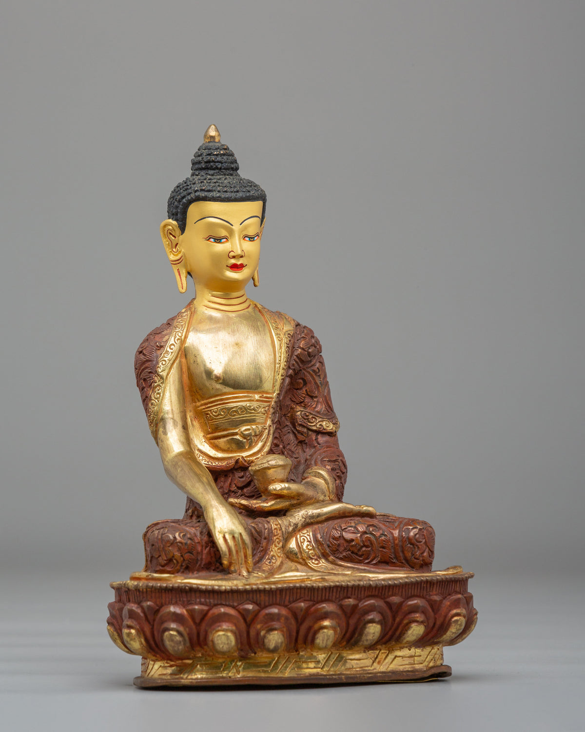 Namo Altar Shakyamuni Buddha Statue | Gold Plated Buddhist Sculpture