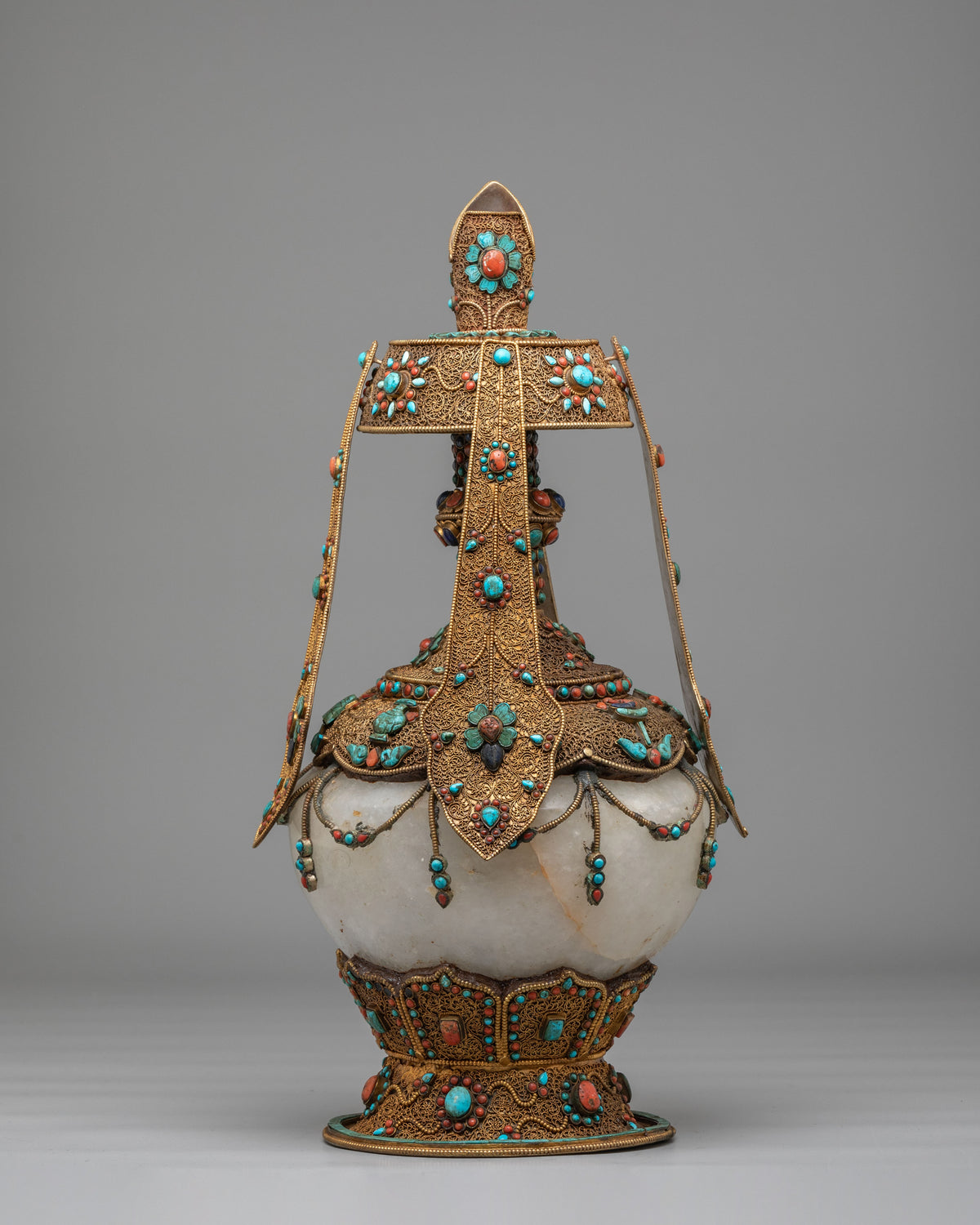 Tibetan Buddhist Long Life Vase | Symbolizing Purity and Spiritual Decor