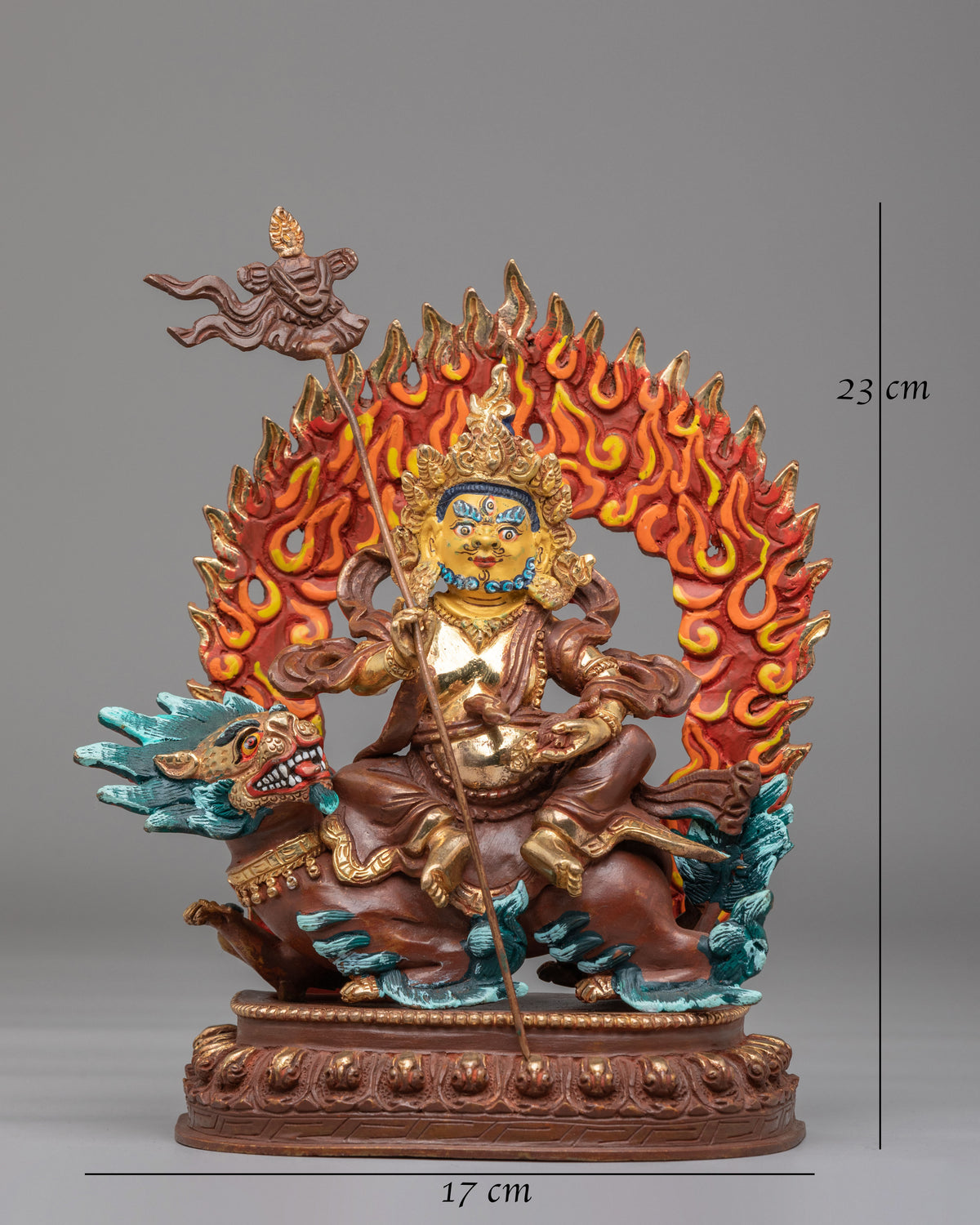 Namtoshe Buddhist Wealth Deity Statue | 24K Gold Plated Tibetan Guardian Sculpture