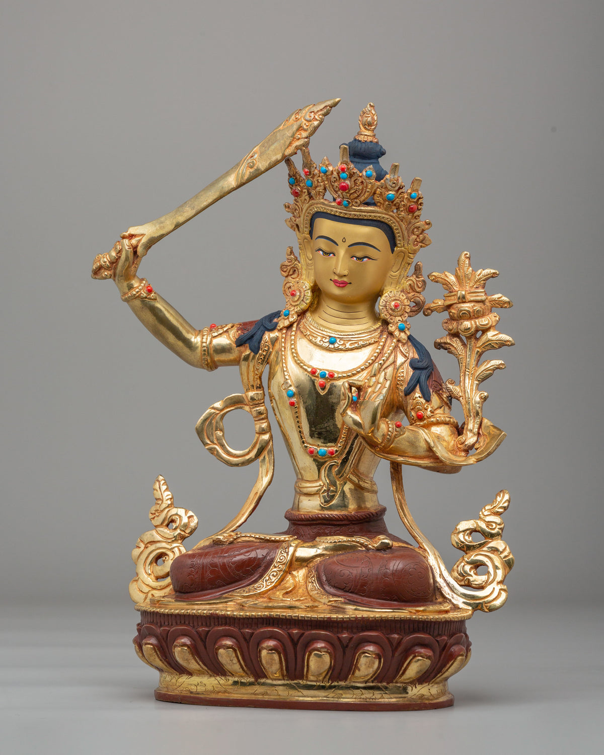 Manjushri Statue For Buddhist Altar | Handcrafted Spiritual Decor