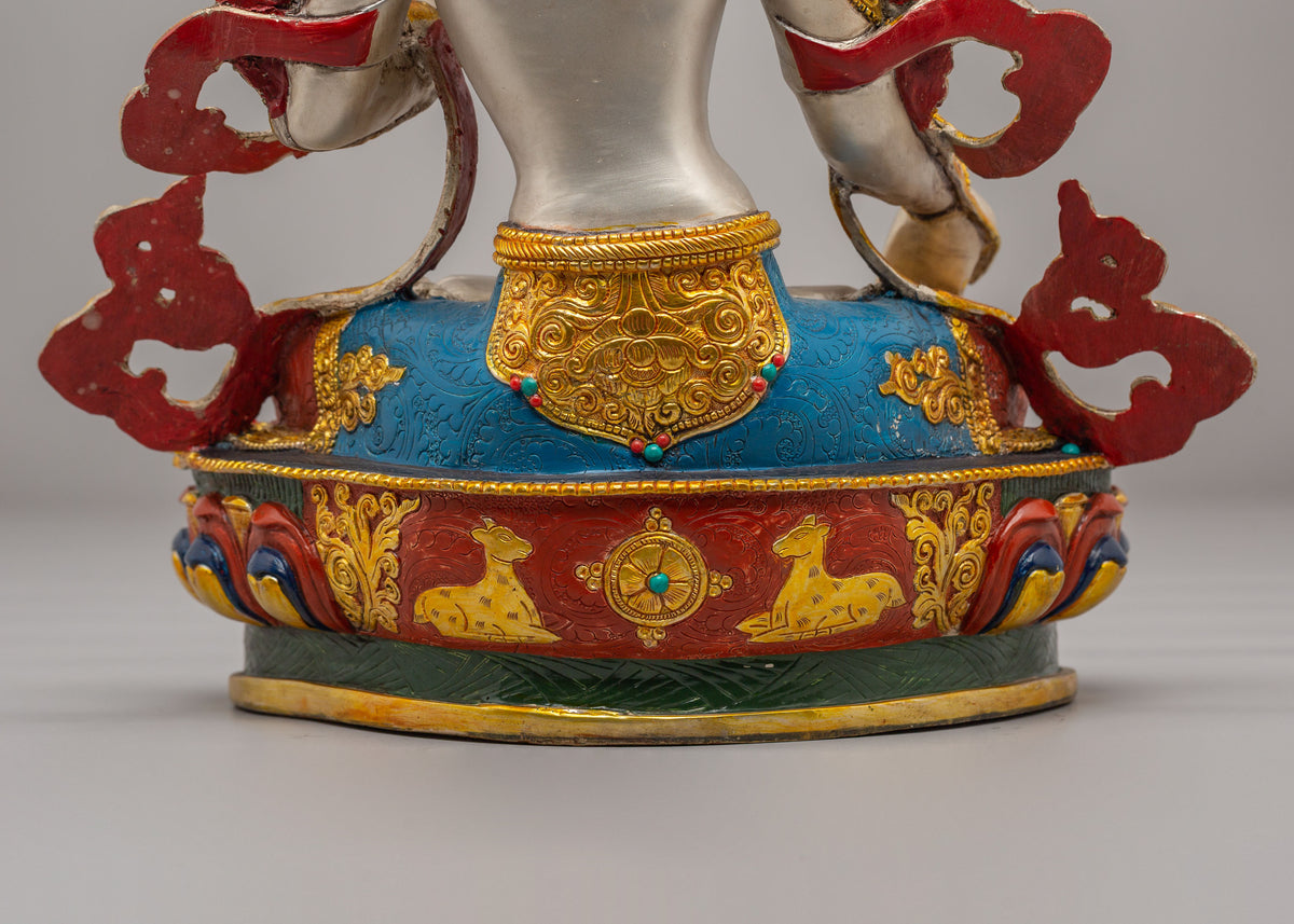 White Tara Buddhist Compassion Statue | Sacred Buddhist Artwork