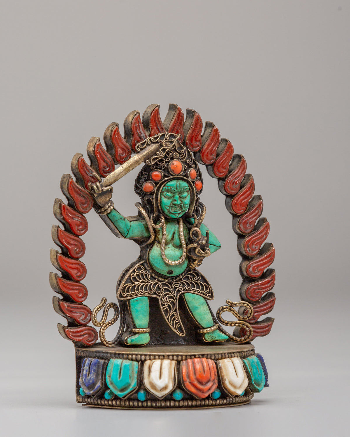 Black Manjushri Statue for Buddhist Altar | Tibetan Wisdom Deity Sculpture