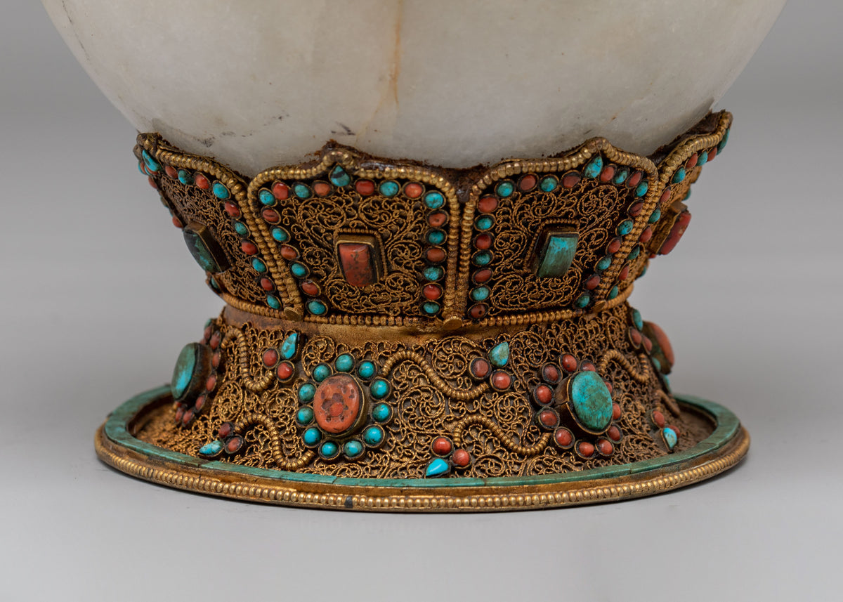 Tibetan Buddhist Long Life Vase | Symbolizing Purity and Spiritual Decor