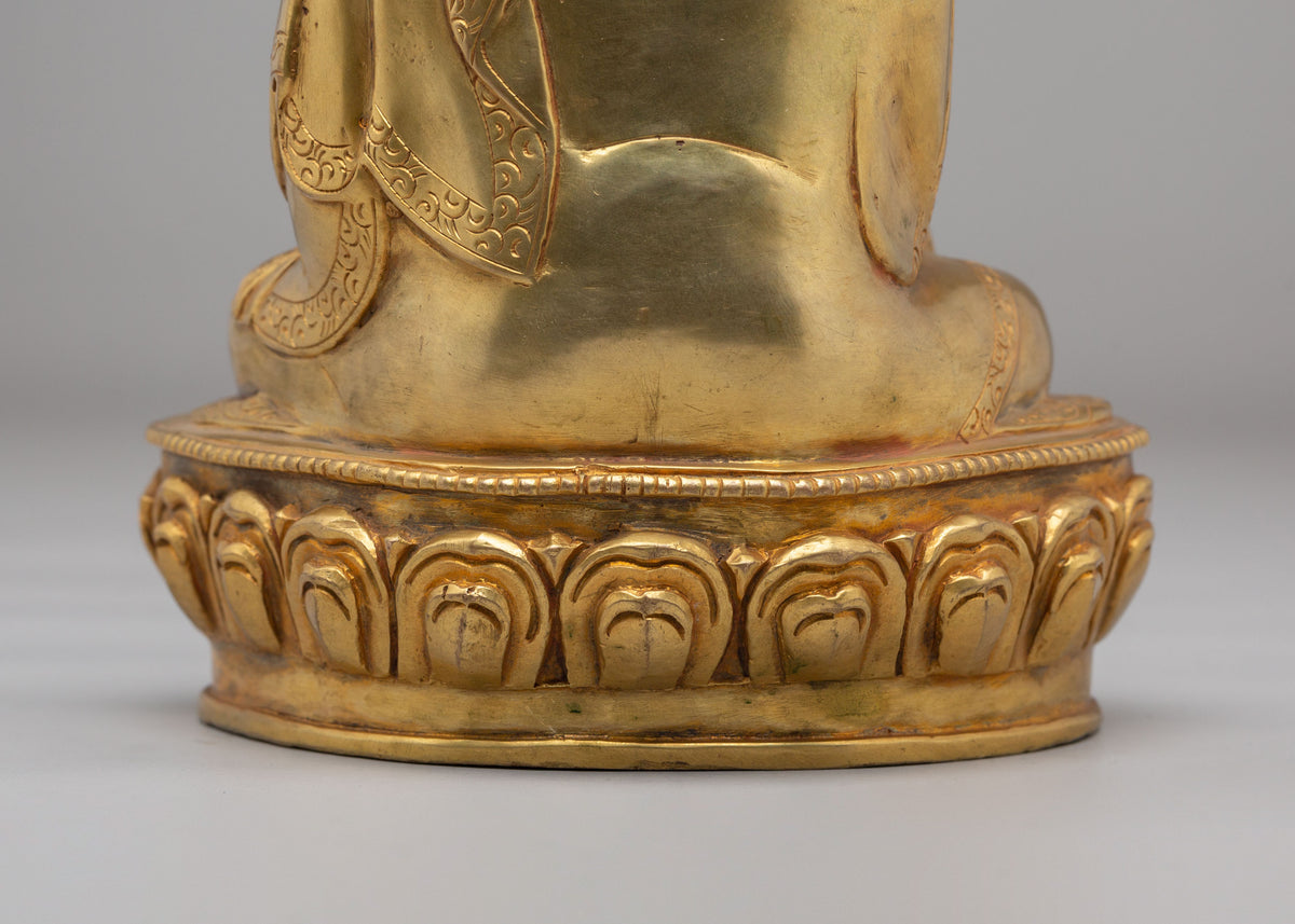 Traditional Jigten Sumgon Lama Sculpture | Gold Plated Buddhist Statue