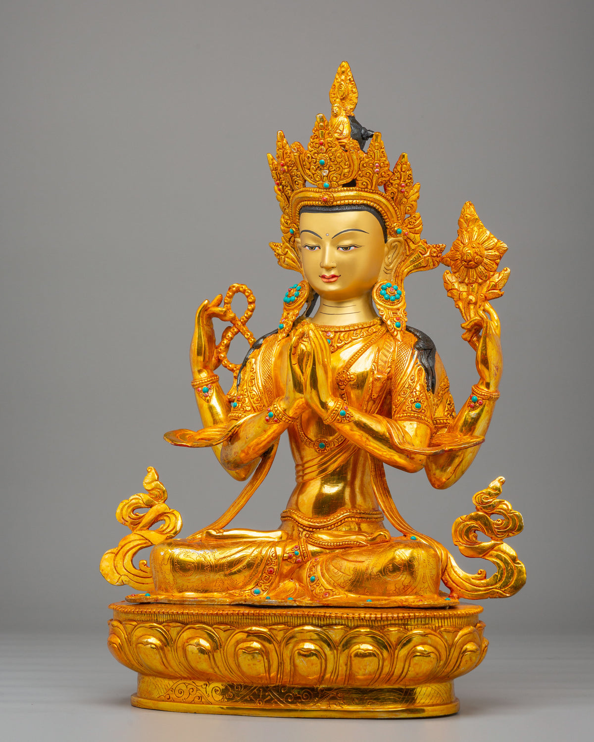 Sacred Himalayan Chenrezig Altar Statue | Embodiment of Compassion