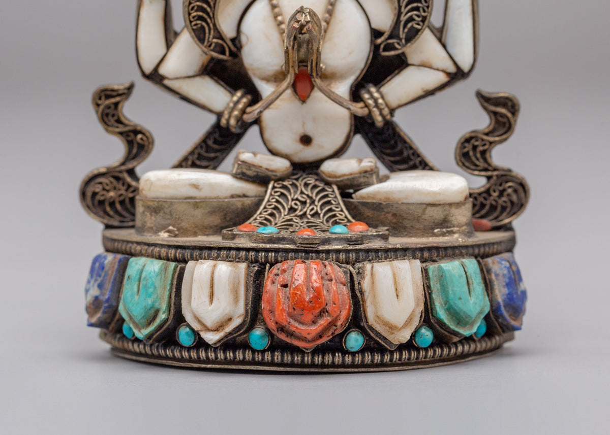 Handmade Buddhist Chenrezig Statue | Tibetan Compassion Deity Sculpture