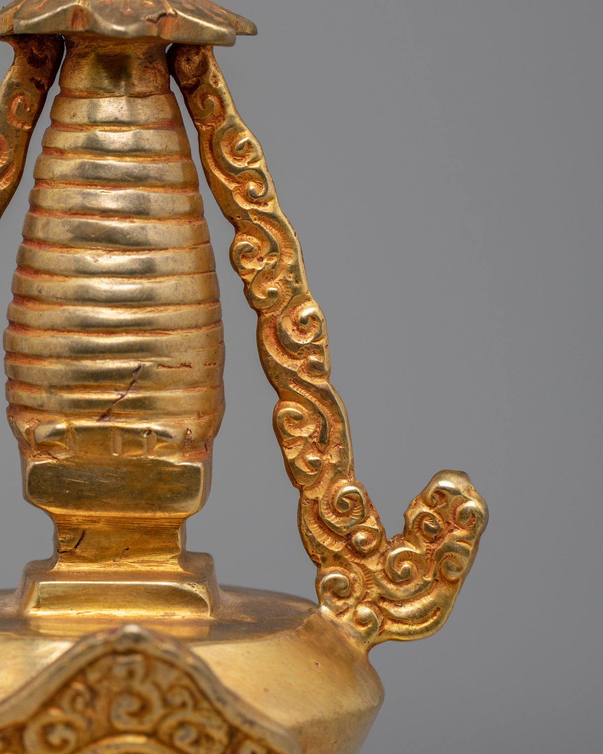 Stupa of Reconciliation for Buddhist Altar | Gold-Plated Copper Sculpture