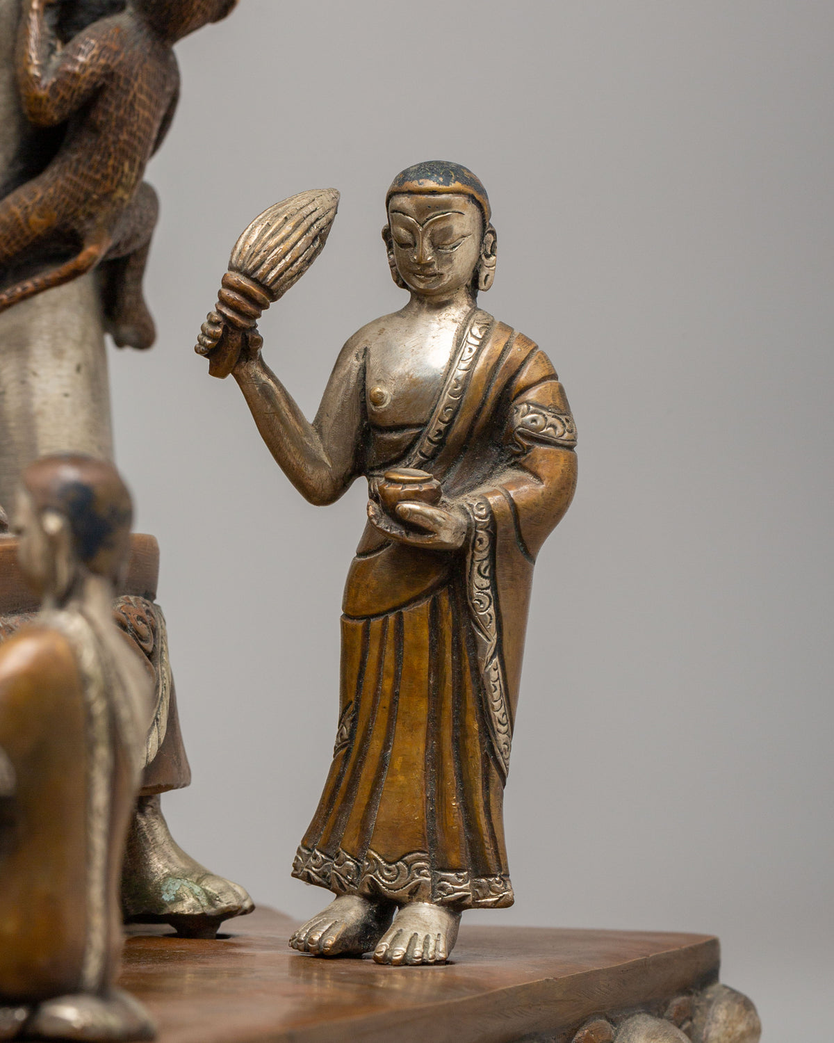 Buddha With Disciples Under Tree Statue | Spiritual Home Decor