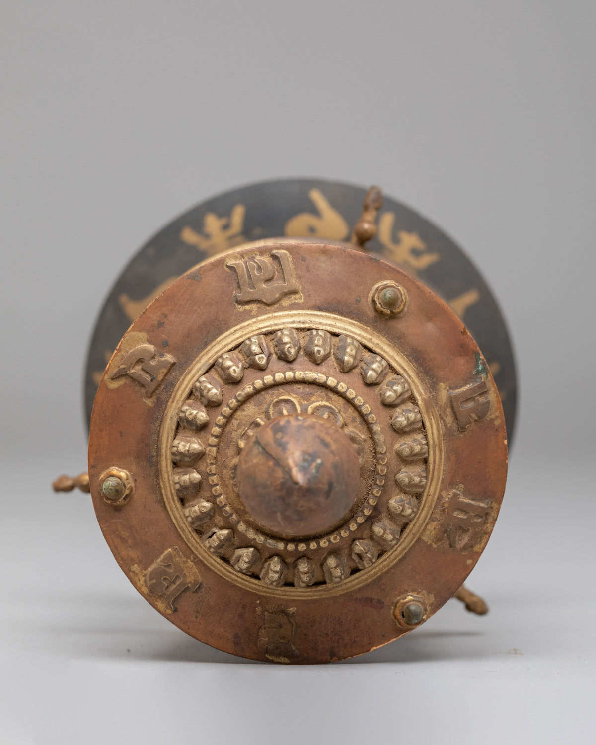Handmade Shrine Prayer Wheel | Copper Buddhist Ritual Artwork