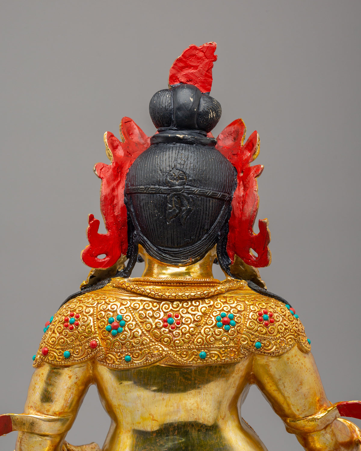 Traditional Dzambhala Altar Sculpture | 24K Gold Plated Buddhist Wealth Deity