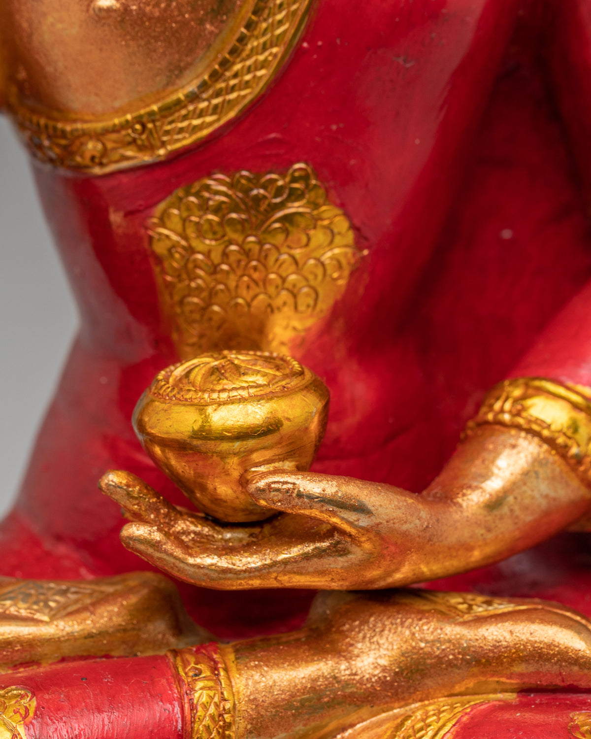 Crowned Shakyamuni Buddha Statue | Gold Plated Copper