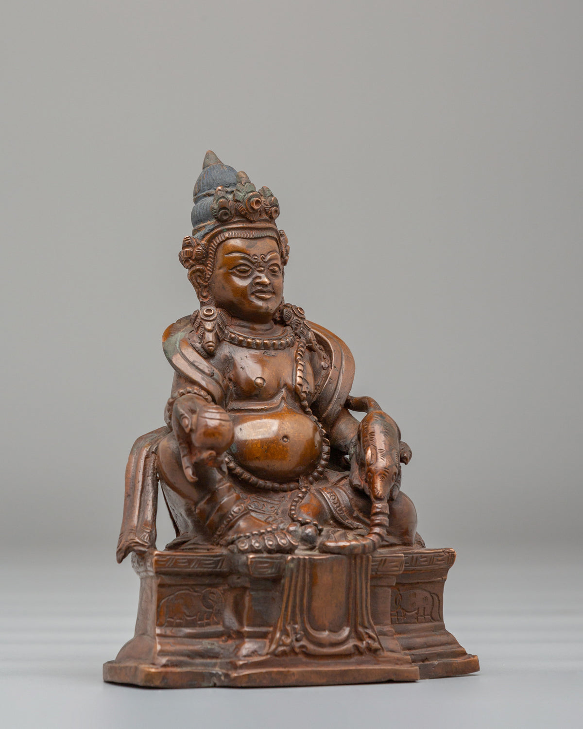 Handmade Dzambhala Meditation Statue | Tibetan Wealth Deity Artwork
