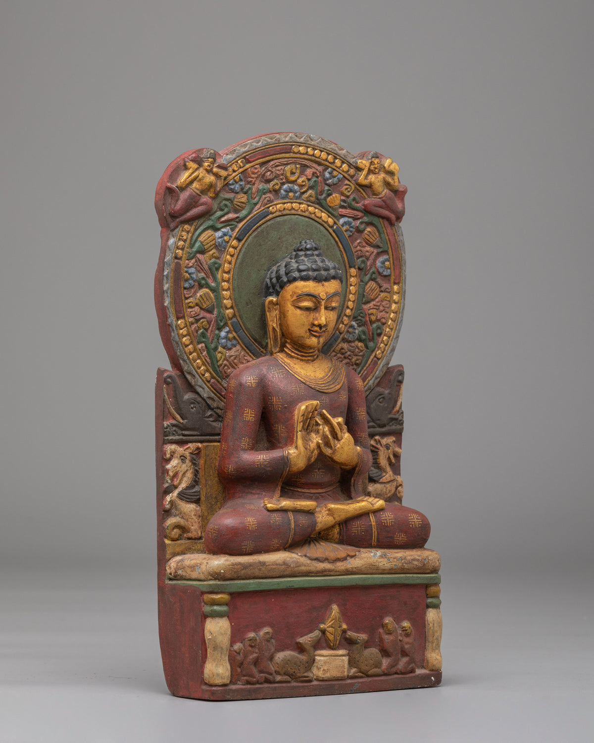 Traditional Tibetan Vairocana Sculpture | Gold Plated Buddha Statue