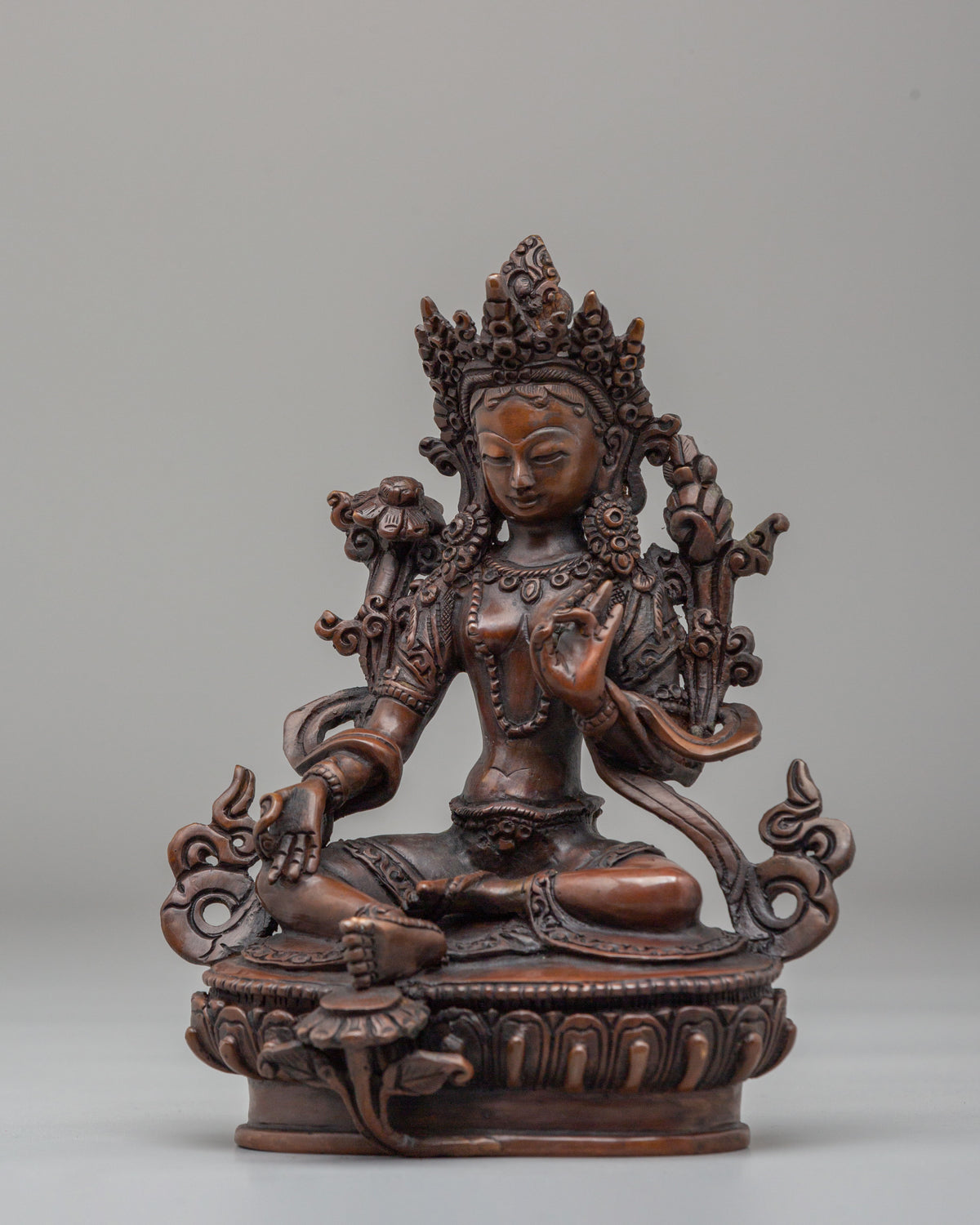 Traditional Buddhist Green Tara Statue | Symbol of Compassion and Protection