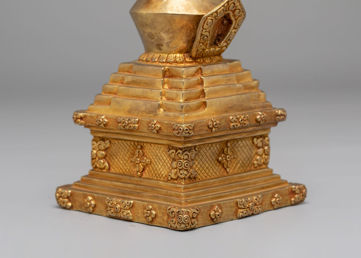 Handcrafted Meditation Kadampa Stupa  | Sacred Buddhist Shrine Decor